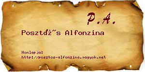 Posztós Alfonzina névjegykártya